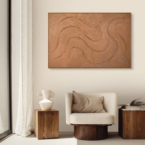 Acrylmalerei im Rahmen organisches Leinwandbild „Warme Rhythmen“