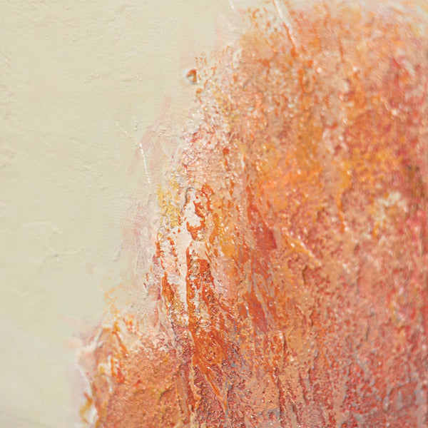 Handgemalte Gemälde auf Leinwand „Warme Weite“ – Moderne Abstrakte Kunst mit Rahmen