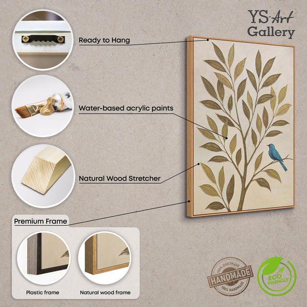 Handgemalte Bilder mit Vögeln für die Praxis „Flüstern des Laubs“