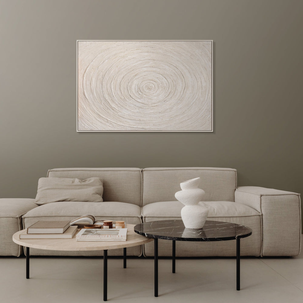 Abstrakte Wandbilder Beige – Struktur Gemälde modern „Echos der Zeit“