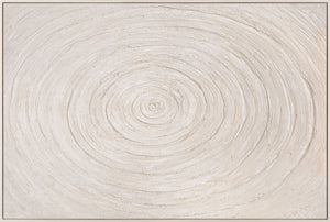 Wanddeko Minimalistisch – Texturiertes Acrylbild in Beige mit Rahmen „Echos der Zeit“