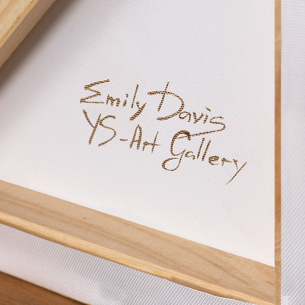 Produktübersicht eines abstrakten Leinwandbildes mit geometrischem Design