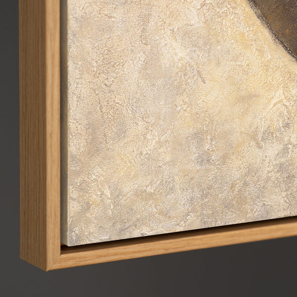 Struktur Gemälde Beige & Schwarz – Abstrakte Kunst auf Leinwand „Duett der Halbkreise“