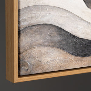 Abstraktes Wandbild auf Leinwand mit fließendem Wellenmotiv