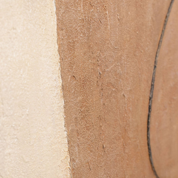 Modernes Gemälde Beige & Grau mit Rahmen – Abstrakte Kunst „Ausgewogenheit der Kontraste“