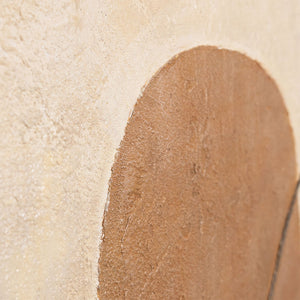 Modernes Gemälde Beige & Grau mit Rahmen – Abstrakte Kunst „Ausgewogenheit der Kontraste“