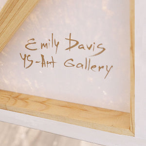 Modernes Gemälde Beige & Grau mit Rahmen – Abstrakte Kunst „Ausgewogenheit der Kontraste“