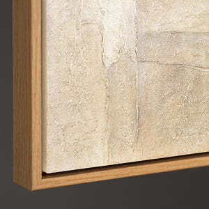 Abstraktes Acrylbild auf Leinwand in Beige Grau „Vertikalen der Zeit“