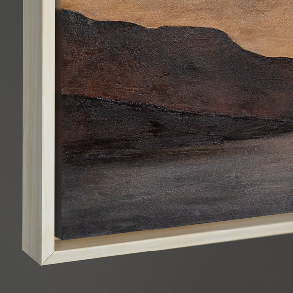 Acrylbild auf Leinwand „Sanfter Sonnenaufgang“ – Handgemalte Landschaft in Beige & Braun