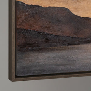 Acrylbild auf Leinwand „Sanfter Sonnenaufgang“ – Handgemalte Landschaft in Beige & Braun