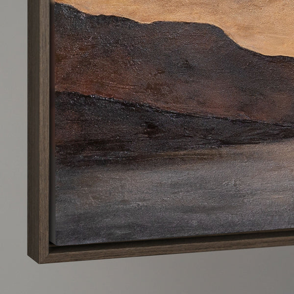 Acrylbild auf Leinwand „Sanfter Sonnenaufgang“ – Handgemalte Landschaft in Beige & Braun