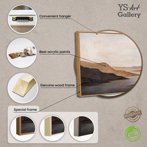 Acrylbild auf Leinwand „Sanfter Sonnenaufgang“ – Handgemalte Landschaft in Beige & Braun