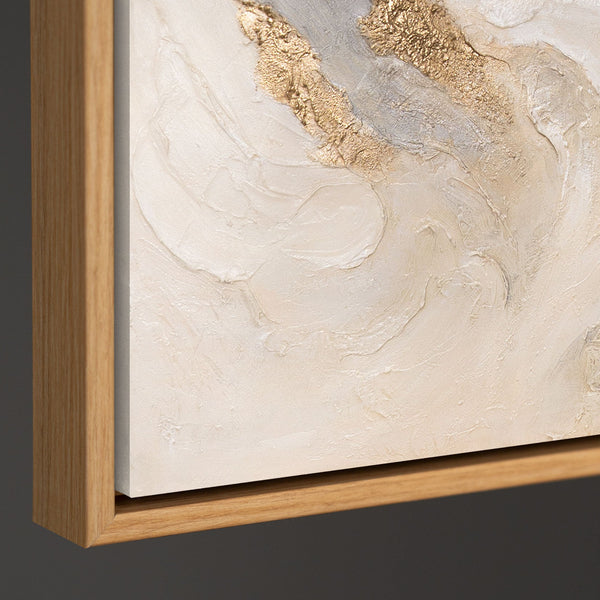 Abstraktes Gemälde „Strahlende Ströme“ – Handgemalte Kunst mit Goldakzenten