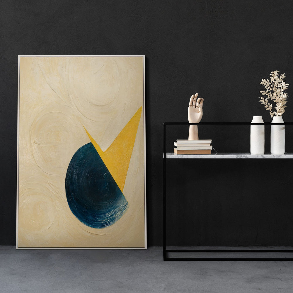 Bilder abstrakt kaufen Geometrisches Motiv Beige Gold