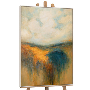 Handgemaltes Acrylbild „Goldener Weite“ – Moderne Wandkunst Naturfarben