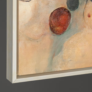 Detailaufnahme der Textur eines modernen abstrakten Wandbildes