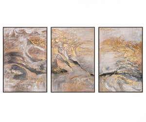 Konsonanz – Handgemaltes Leinwandbild 3-teilig als abstraktes Triptychon für moderne Wohnräume