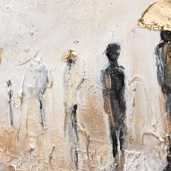 „Sommerregen“ – Handgemalte Triptychon Bilder mit elegantem schwarzem Rahmen