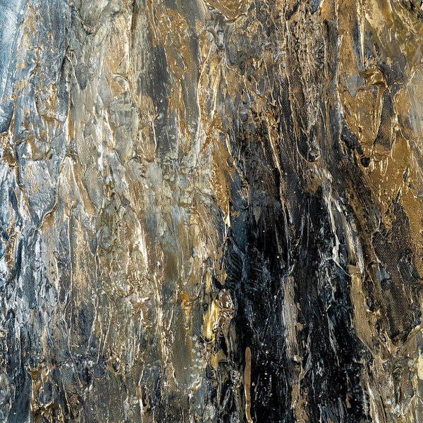 Detailtextur mit Kontrasten in Blau, Schwarz und Goldtönen