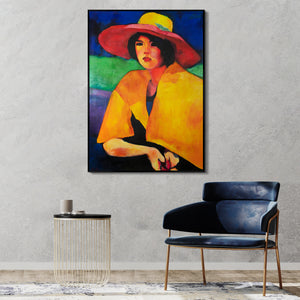 Moderne Wohnzimmer Bilder "Weiblichkeit" Elegante Handgemalte Frauensilhouette