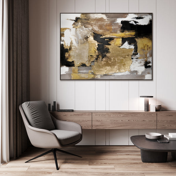 Moderne Kunst "Goldene Fragmente" mit Rahmen berühmte Gemälde