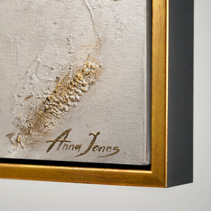 Handgemaltes Baumbild „Baum des Reichtums" – goldener Lebensbaum in Relief, 60x40 cm mit schwarz-goldenem Rahmen
