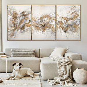 Mehrteilige Gemälde mit Rahmen "Funkelnde Schattierungen"