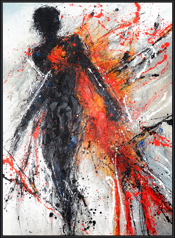 Original handgemaltes Acrylbild „Lebendige Schatten“ auf Leinwand mit Rahmen