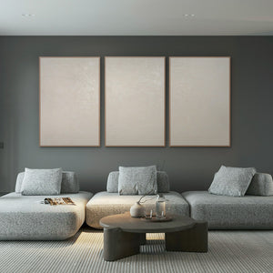 „Das Flüstern der Zeit“ – Minimalistisches Triptychon auf Leinwand, 3-teilig