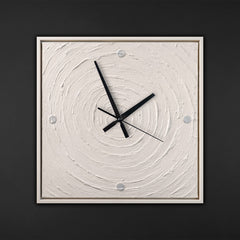 Handgemalte Wanddeko fürs Wohnzimmer – minimalistische Spiralkomposition – 35×35 cm