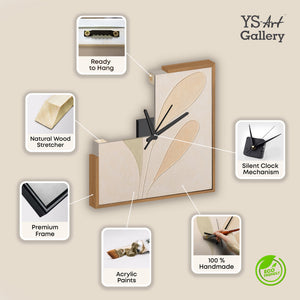 Handgemalte originelle Wanduhr mit floraler Abstraktion – 35×35 cm