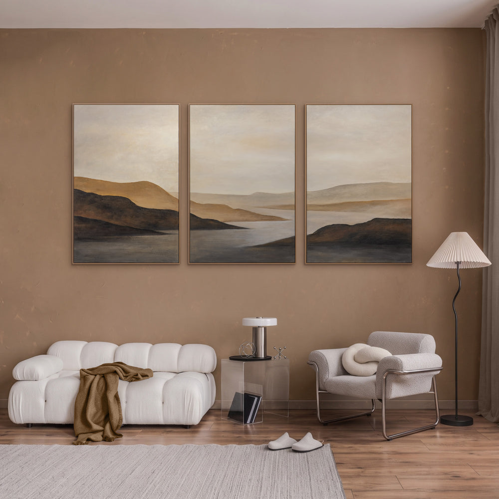 „Sanfter Sonnenaufgang“ – Triptychon Landschaft 3-teilig