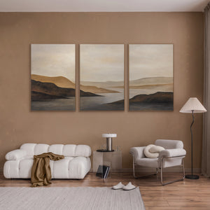 „Sanfter Sonnenaufgang“ – Triptychon Landschaft 3-teilig