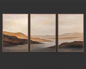 „Sanfter Sonnenaufgang“ – Triptychon Landschaft 3-teilig
