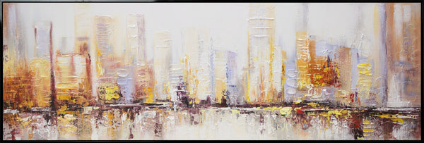 Abstrakte bilder auf leinwand mit Rahmen 150x50cm "Morgen’s in Megapolis"
