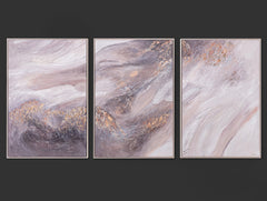 „Relax“ – abstraktes Triptychon in sanften Beige- und Grautönen