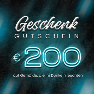 Geschenkkarte für ein leuchtendes Gemälde 200 Euro