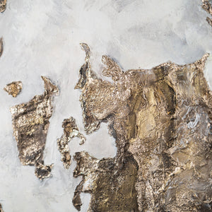 Runde Leuchtende Gemälde "Goldene Erde" moderne kunst