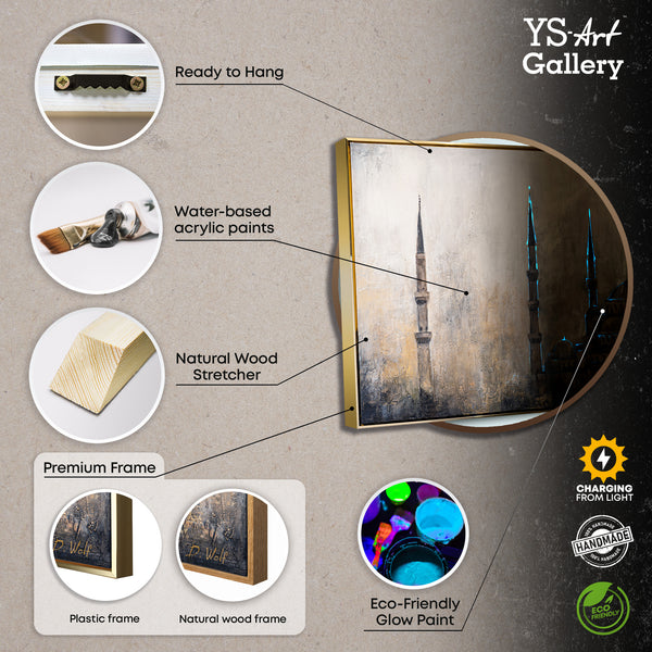 Nachtleuchtende Kunstwerke "Oase des Glaubens"