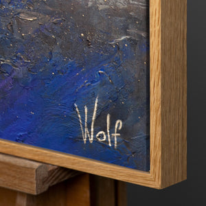 Modernes Leinwandbild mit Naturholzrahmen