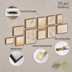 Handgemalte Bilderwand Set für die Praxis „Zarter Garten“