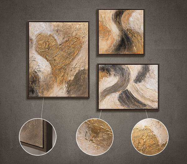 Handgemalte abstrakte Malerei Bilderwand Set für die Praxis „Blitz der Inspiration“