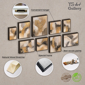 Handgemalte abstrakte Malerei Bilderwand Set für die Praxis „Blitz der Inspiration“