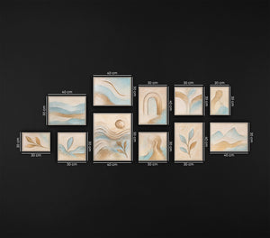 Handgemalte moderne Wandbilder Bilderwand Set für die Praxis „Sanftheit des Augenblicks“