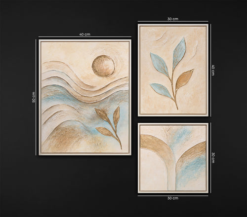 Modernes Kunstwerke Set fertig zum Aufhängen