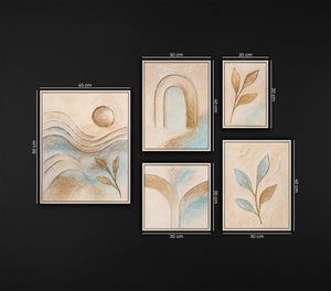 Handgemalte moderne Wandbilder Bilderwand Set für die Praxis „Sanftheit des Augenblicks“