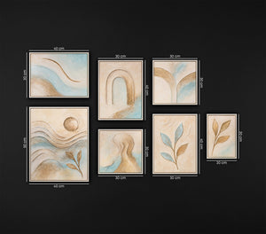 Kleine Bilder set texturierte Abstrakte Landschaft kunst auf Leinwand mit Rahmen