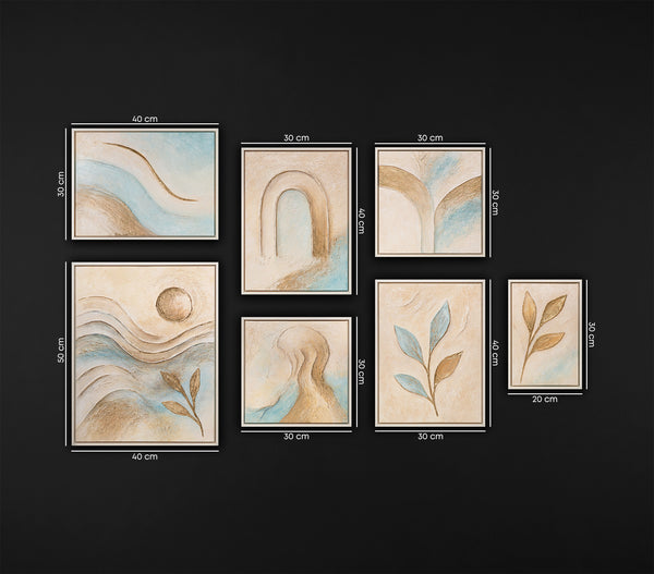 Handgemalte moderne Wandbilder Bilderwand Set für die Praxis „Sanftheit des Augenblicks“