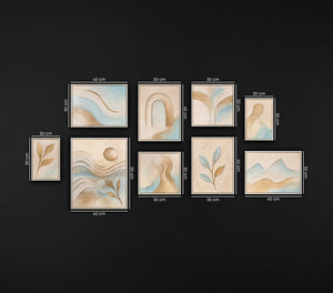 Handgemalte moderne Wandbilder Bilderwand Set für die Praxis „Sanftheit des Augenblicks“