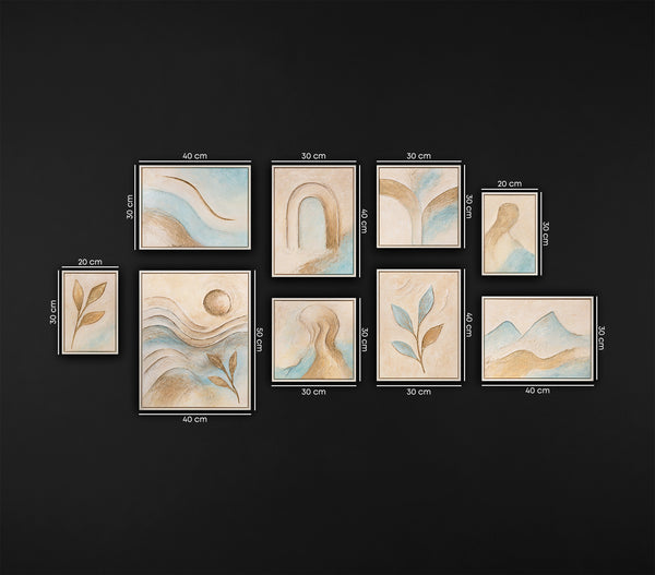 Handgemalte moderne Wandbilder Bilderwand Set für die Praxis „Sanftheit des Augenblicks“